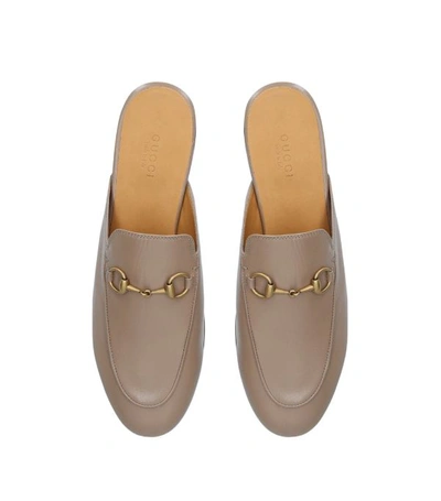 Shop Gucci Leather Princetown Slippers