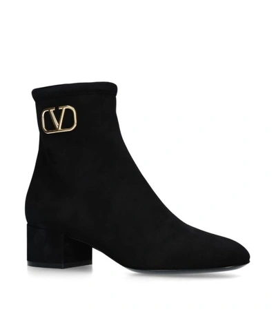 Shop Valentino Garavani Suede Vintage V Boots 45