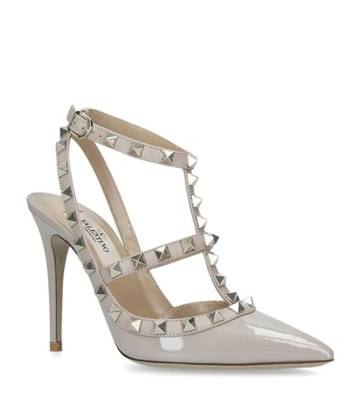 Shop Valentino Leather Rockstud Pumps 100 In Nude