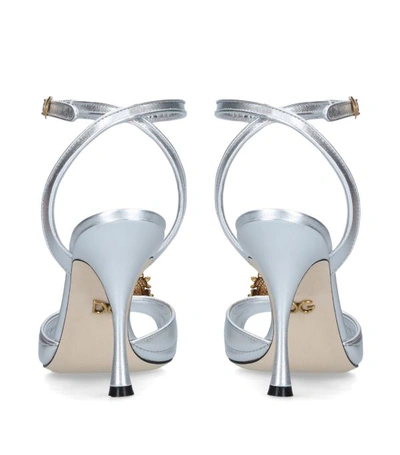 Shop Dolce & Gabbana Leather Devotion Heart Sandals 90