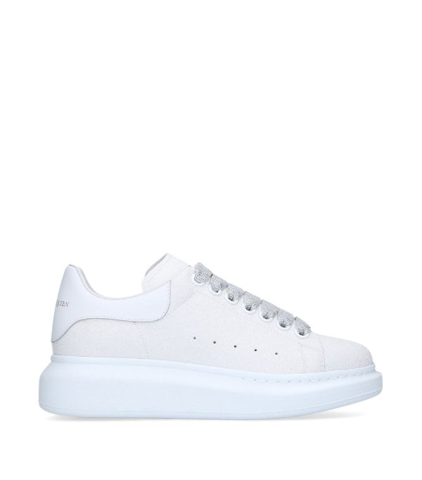 white glitter alexander mcqueen trainers