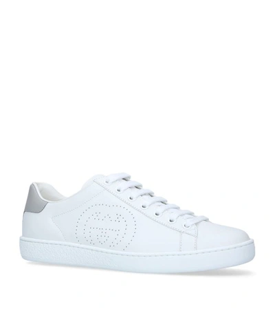 Shop Gucci Leather Ace Logo Sneakers