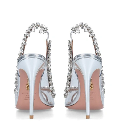 Shop Aquazzura Crystal Temptation Sandals 105 In Silver