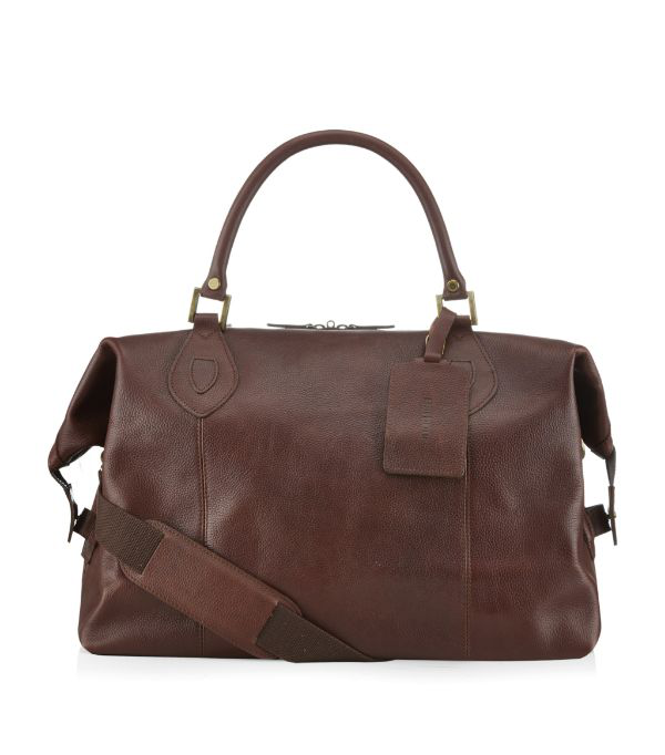 barbour leather travel bag