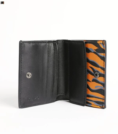 Shop Kenzo Icon Tiger Leather Card Holder