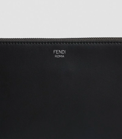 Shop Fendi Leather Bags Bugs Stripe Pouch