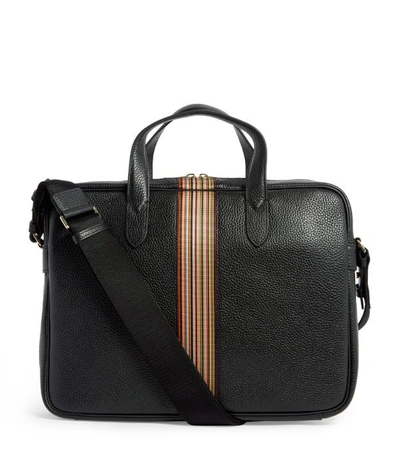 Shop Paul Smith Leather Signature Stripe Briefcase