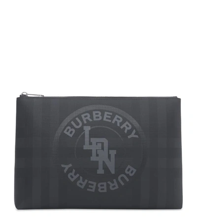 Shop Burberry Logo Graphic Check Pouch