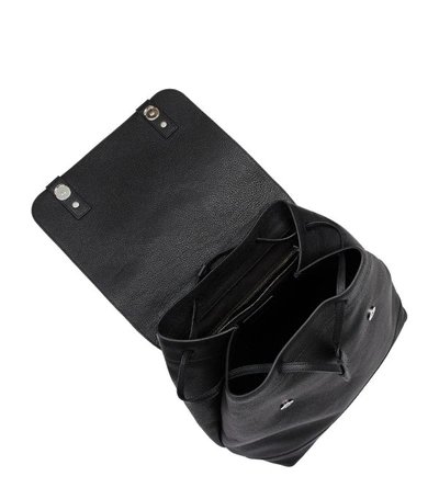 Shop Saint Laurent Leather Drawstring Backpack In Black