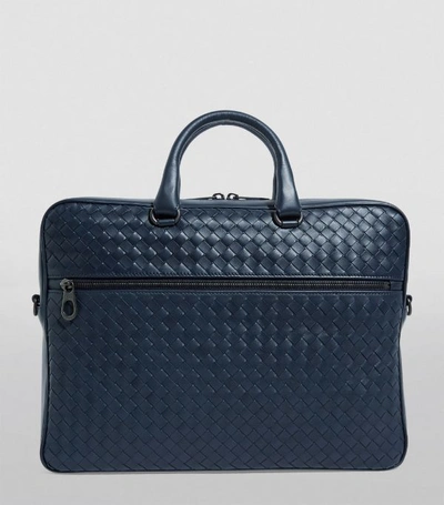 Shop Bottega Veneta Leather Intrecciato Briefcase