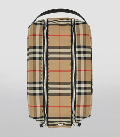 Shop Burberry Logo Vintage Check Print Travel Pouch