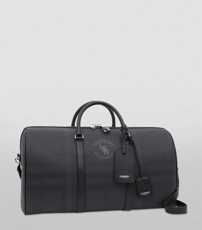 Shop Burberry Leather London Check Holdall