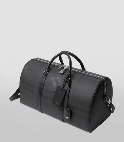 Shop Burberry Leather London Check Holdall