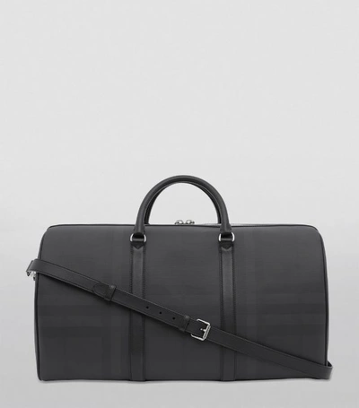 Shop Burberry Leather London Check Holdall