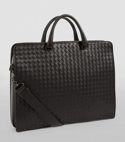 Shop Bottega Veneta Leather Intrecciato Briefcase