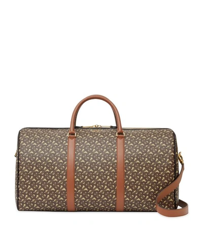 Shop Burberry Monogram E-canvas And Leather Holdall