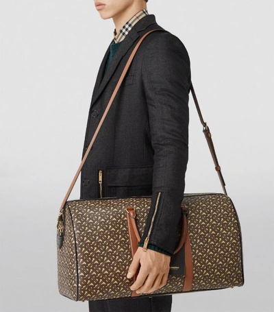 Shop Burberry Monogram E-canvas And Leather Holdall