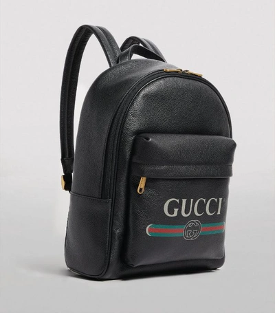 Shop Gucci Leather Logo Backpack