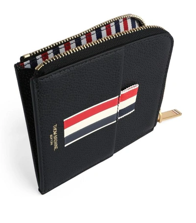 Shop Thom Browne Leather Zip Wallet