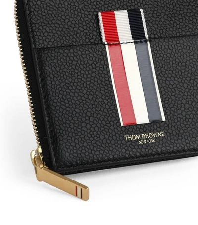 Shop Thom Browne Leather Zip Wallet