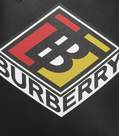 Shop Burberry Leather Logo Tote