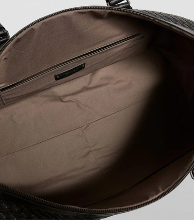 Shop Bottega Veneta Leather Intrecciato Duffle Bag