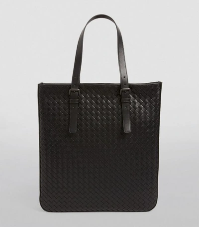 Shop Bottega Veneta Leather Intrecciato Tote Bag