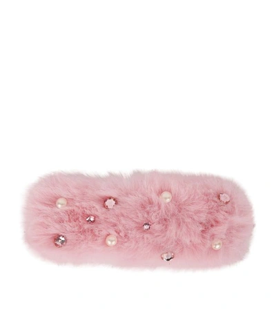 Shop Bari Lynn Faux Fur Pearl Embellished Hairclip