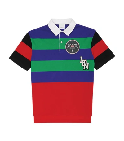 Shop Burberry Kids Stripe Logo Polo Shirt (10-12 Years)