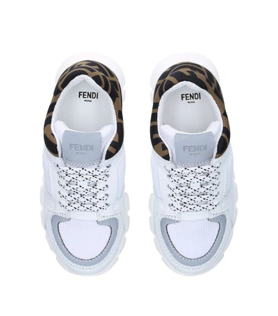 Shop Fendi Kids Ff Lace-up Sneakers