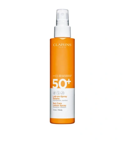 Shop Clarins Sun Care Lotion Spray Body Spf 50x (150ml) In White