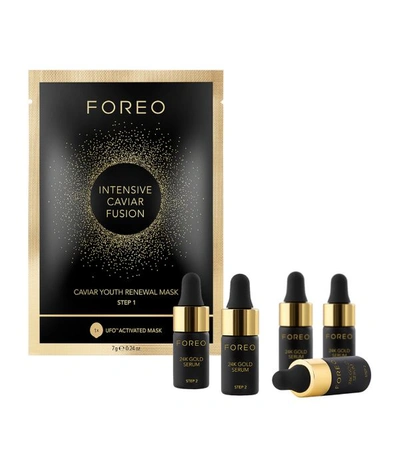 Shop Foreo 2-step Caviar & Gold Mask Treatment (set Of 5) In White