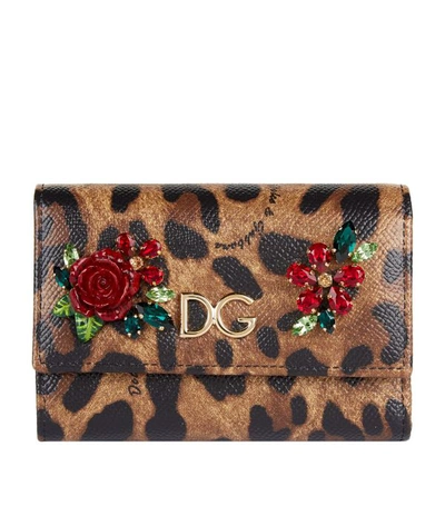 Shop Dolce & Gabbana Embellished French Flap Wallet