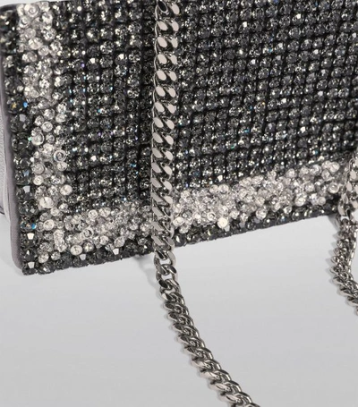 Shop Valentino Garavani Crystal-embellished Leather Clutch Bag