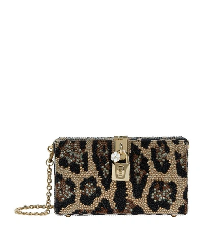 Shop Dolce & Gabbana Embellished Leopard Box Clutch