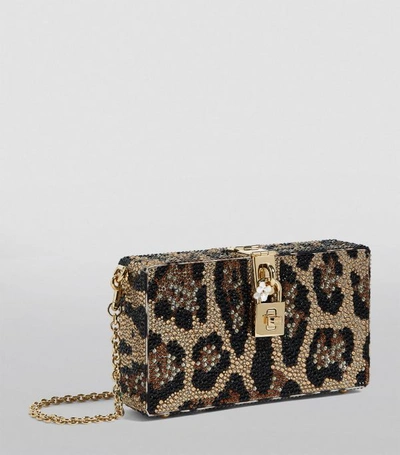 Shop Dolce & Gabbana Embellished Leopard Box Clutch