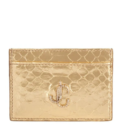 Shop Jimmy Choo Croc-embossed Leather Umika Card Holder