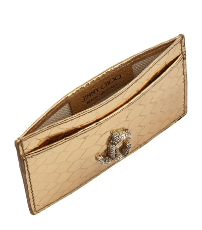 Shop Jimmy Choo Croc-embossed Leather Umika Card Holder