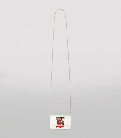 Shop Burberry Leather Monogram Chain Card Case