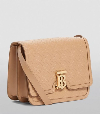 Shop Burberry Leather Logo-embossed Tb Bag