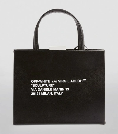 Shop Off-white Mini Leather Box Tote Bag