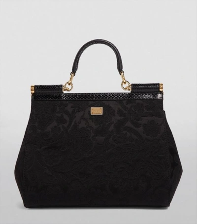 Shop Dolce & Gabbana Medium Brocade Sicily Bag