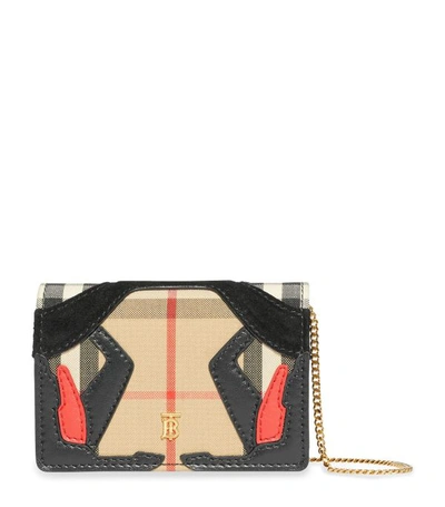 Shop Burberry Vintage Check Card Case With Chain Strap