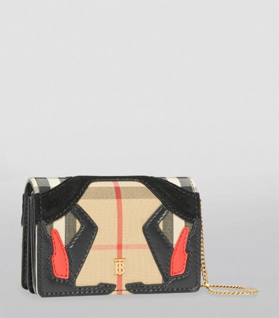 Shop Burberry Vintage Check Card Case With Chain Strap
