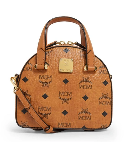 MCM - MCM Germany Cognac Visetos Mini Boston Bag on Designer Wardrobe