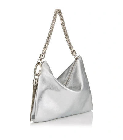 Shop Jimmy Choo Leather Callie Clutch Bag In Silver