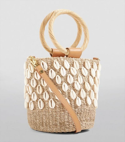 Shop Aranaz Raffia Shell Kaia Bucket Bag