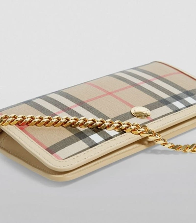 Shop Burberry Vintage Check Chain Phone Wallet