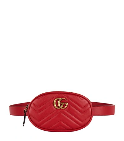 Shop Gucci Leather Marmont Matelassé Belt Bag