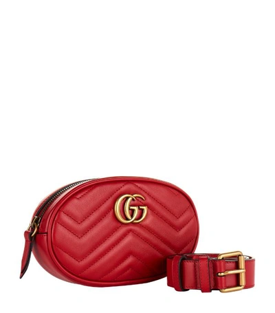 Shop Gucci Leather Marmont Matelassé Belt Bag